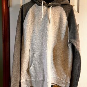 Old Navy Men's Two-Tone Gray Raglan Hoodie butter soft